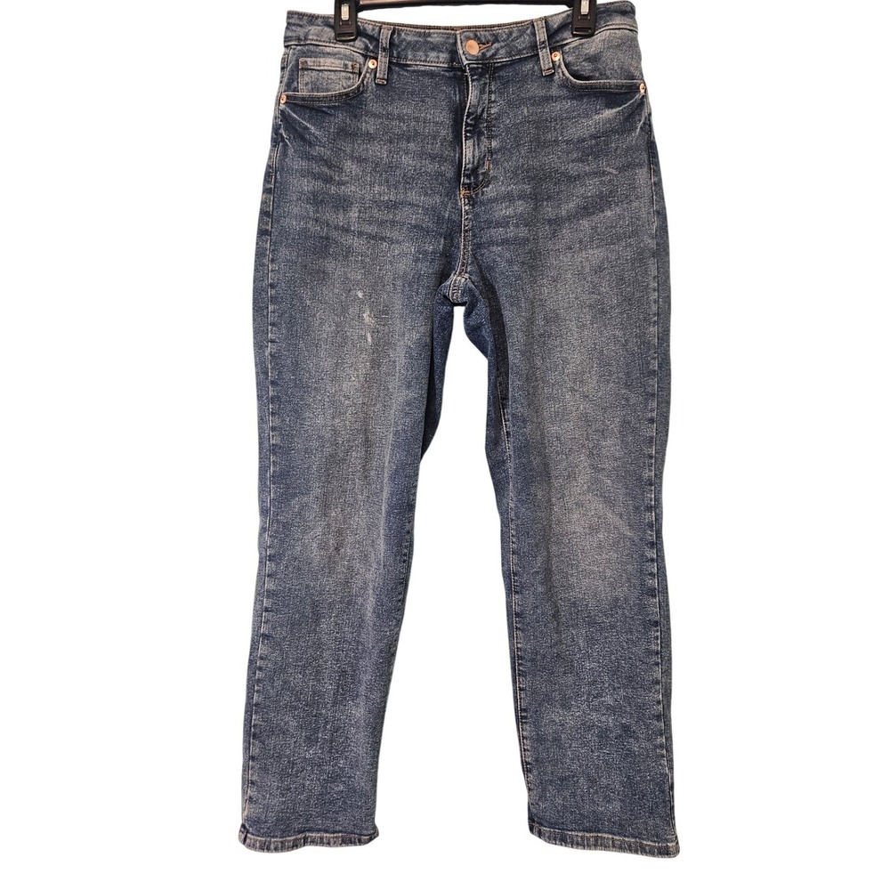 Sonoma Goods For Life High Rise Straight Leg Jeans Blue Medium Wash Womens 12S